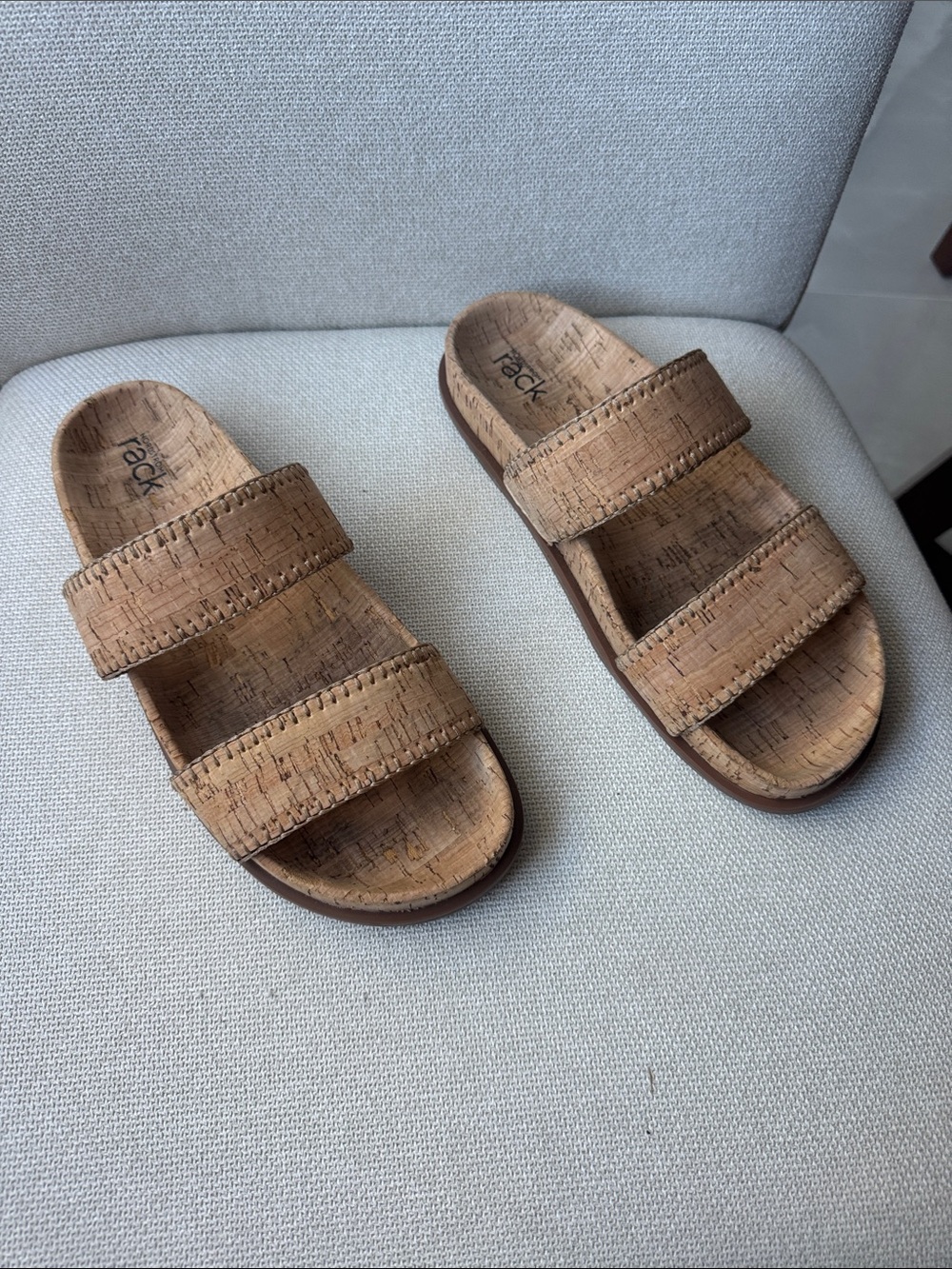 Nordstrom Rack Cork Double-Strap Slide Sandals - Natural Cork